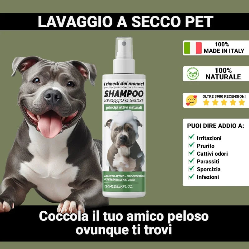 Shampoo Lavaggio a Secco Per animali domestici 250 ml